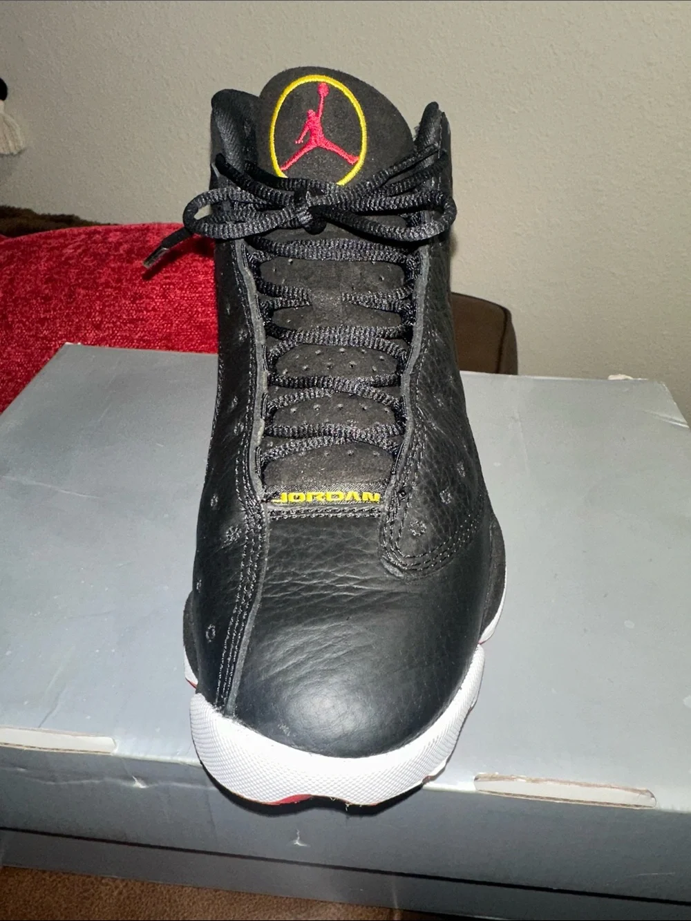 Jordan Men’s Black/White Sneakers with Red Accents